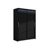 KLEIDERSCHRANK Miami I, mit RGB LED Beleuchtung - Silberfarben/Schwarz, Holzwerkstoff/Kunststoff (120/200/58cm) - MIRJAN24