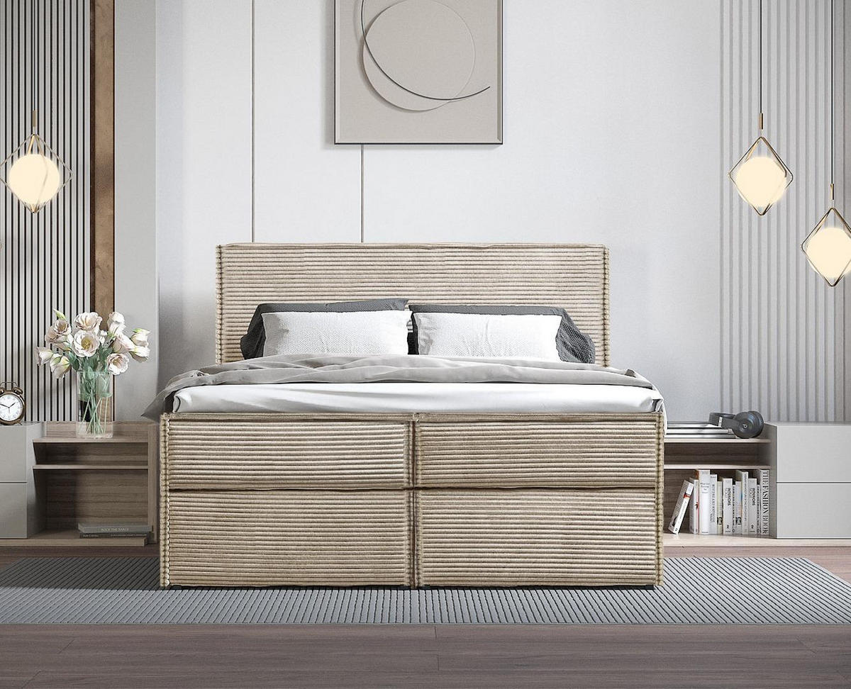BOXBETT Tilia II Beige 160x200 cm - Beige, Textil (160/200cm) - B&B Home