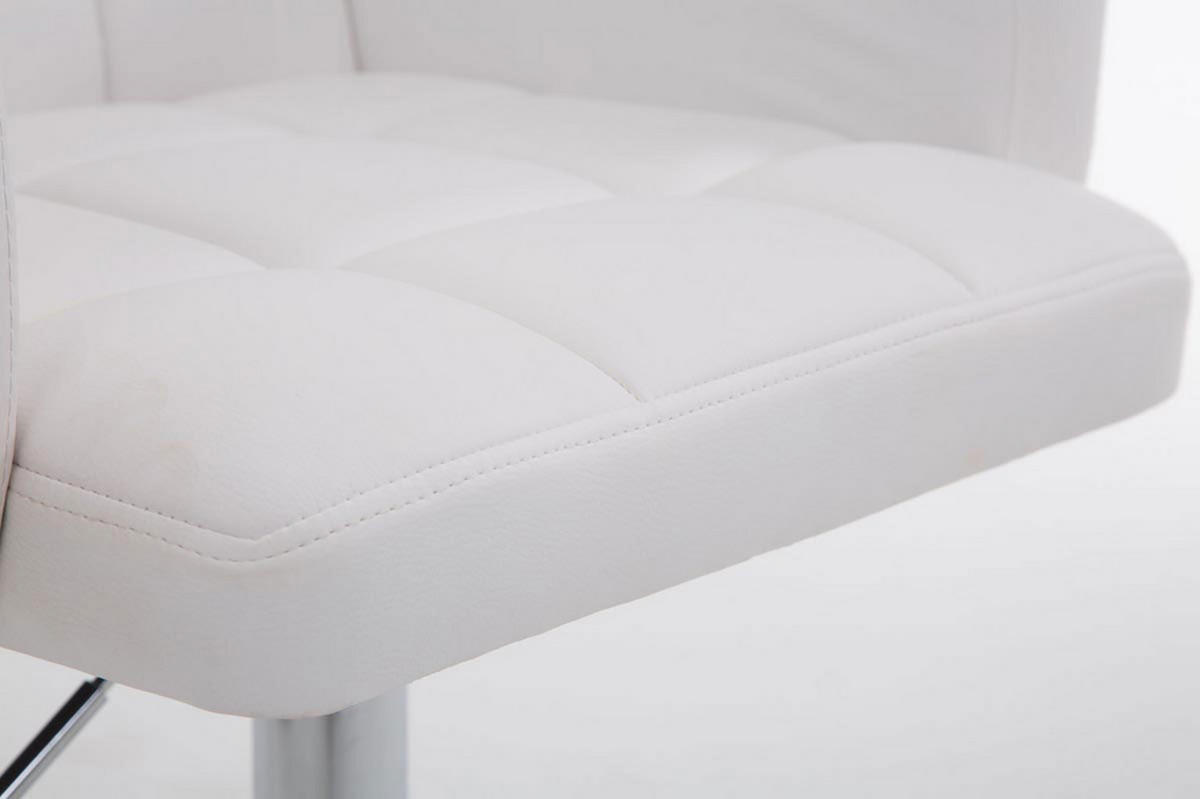 BARHOCKER Lausanne, Gestell Metall in Chromoptik, Kunstleder weiß, - Chromfarben/Weiß, Kunststoff/Textil (60/100/56cm) - TPFLiving