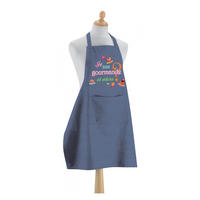 KÜCHENSCHÜRZE Je suis gourmande jeansblau 72 x 90 cm - Blau, Textil (72/90cm) - Winkler