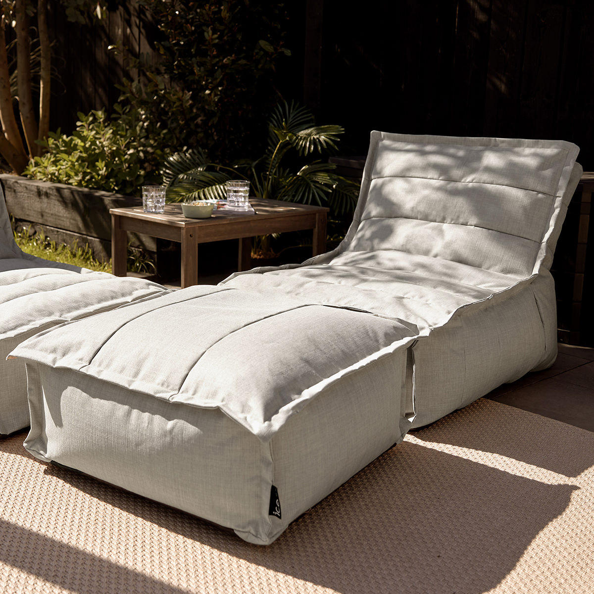 OUTDOORSITZSACK Skandi mit Hocker - Grau, Kunststoff/Textil (75/75/96cm) - icon