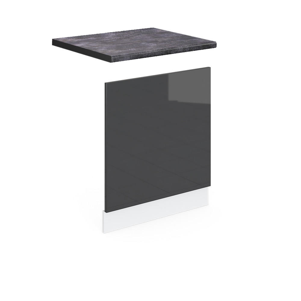 FRONTBLENDE R-Line Anthrazit Hochglanz 60 cm, AP Anthrazit - Anthrazit/Weiß, Holzwerkstoff (60/57.2/1.6cm) - Vicco