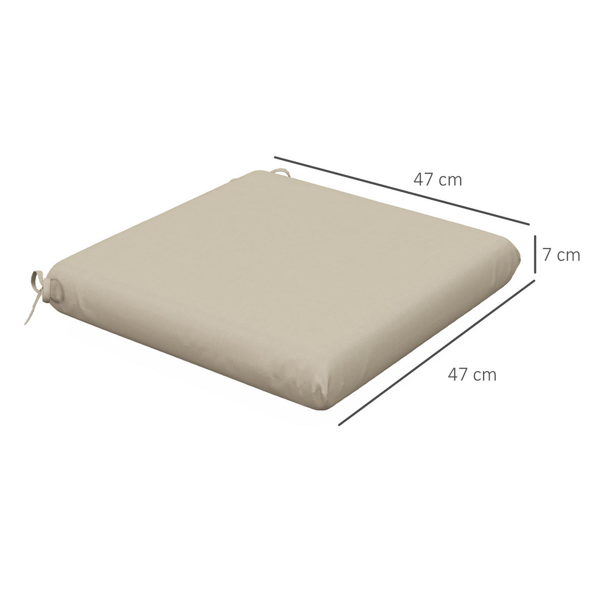 SESSELAUFLAGEN Beige 4 Stück - Beige, Kunststoff (47/7/47cm) - GiPP