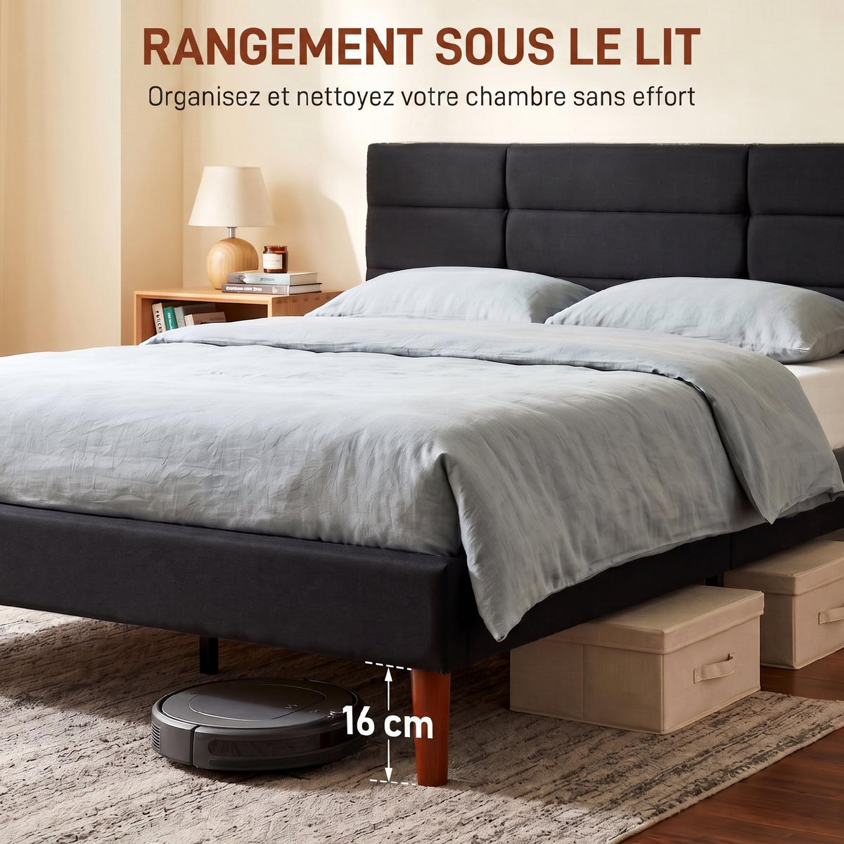 BETT Schwarz 207/141/86 cm - Schwarz, Holz - PANGIVO