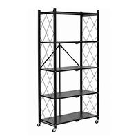 KLAPPREGAL Schwarz 5 Böden 159 cm - Schwarz, Metall (70.5/159/34cm) - Mat-Haus