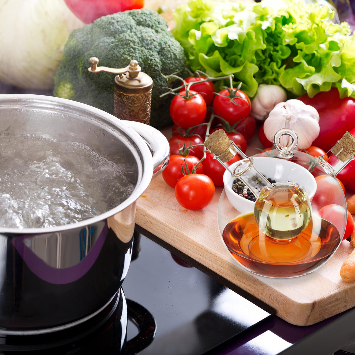 ESSIGSPENDER - Transparent, Glas/Naturmaterialen (12.5/11/10cm) - Relaxdays