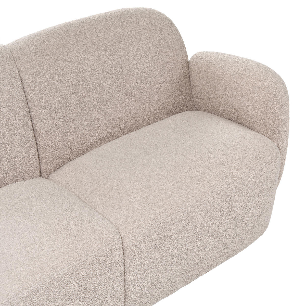 2-SITZER-SOFA Bouclé Beige Jule - Beige/Schwarz, Textil (151/77/82cm) - Beliani