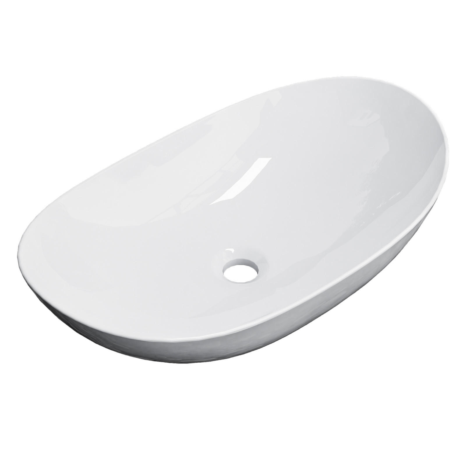 WASCHBECKEN mit pflegeleichter Oberfläche Weiß 61,5 / 36 / 15,5 cm - Weiß, Keramik (36/15.5/61.5cm) - EMKE