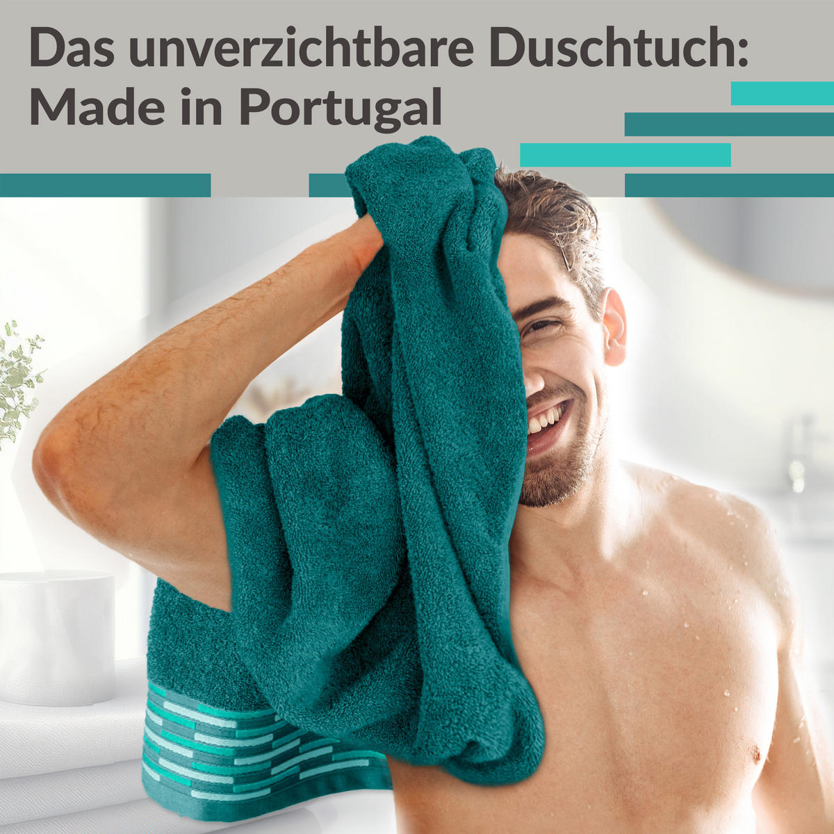 DUSCHTUCH Lugano Opal Grün 2er 70x140 cm - Opal, Textil (70/140cm) - Lashuma
