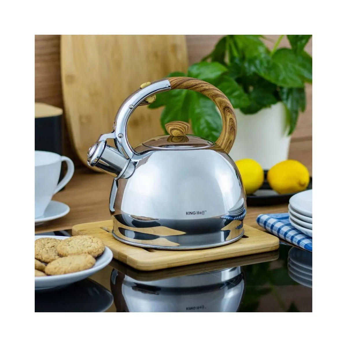 WASSERKESSEL Silber 22.5/19/22 cm KH3782 - Silberfarben, Metall (22.5cm) - Kinghoff 