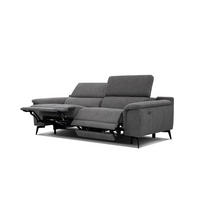 RELAXSOFA FIERO 3-Sitzer mit 2 Relaxfunktionen, dunkelgrau - Dunkelgrau/Schwarz, Holzwerkstoff/Textil (212/82/103cm) - Courtois Laville