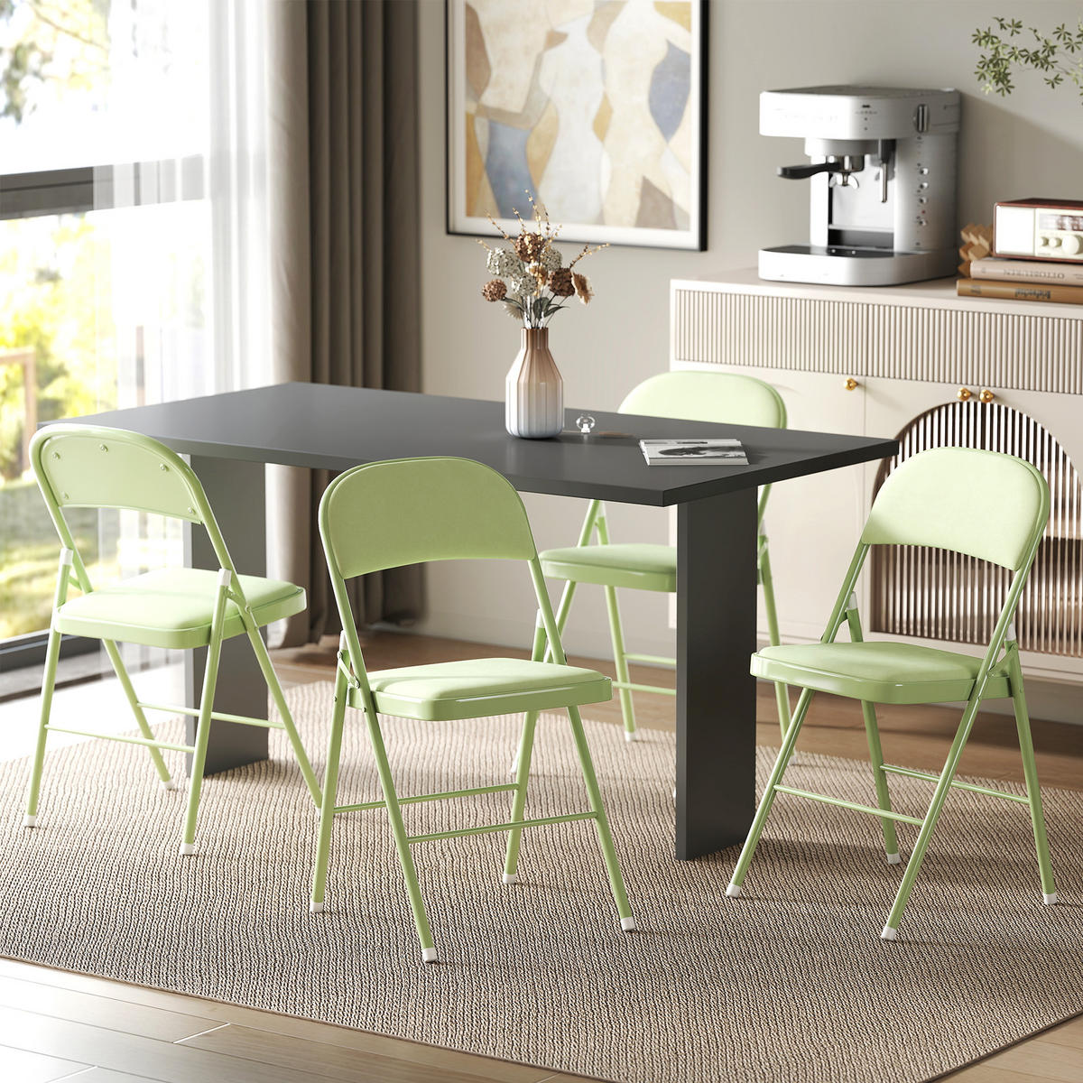 KLAPPSESSEL Grun 4 Stück - Grün, Naturmaterialien (45/78/46cm) - GiPP