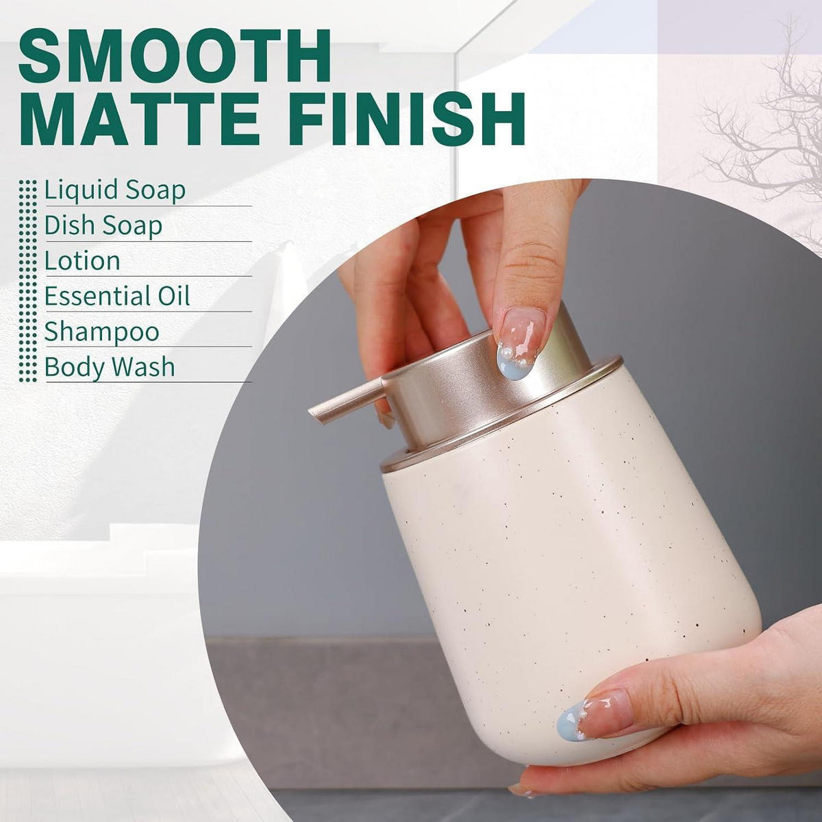 SEIFENSPENDER Keramik Beige 350 ml - Beige, Keramik (9/12/9cm)