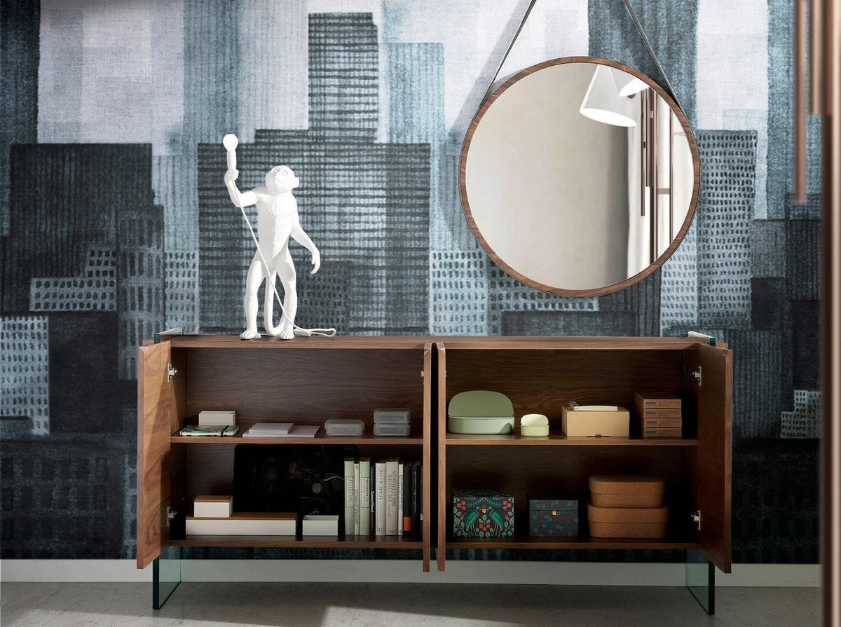 WANDSPIEGEL Wandspiegel Runden Walnuss Ø75/3 cm - Walnussfarben, Holz (75/3/75cm) - ANGEL CERDA