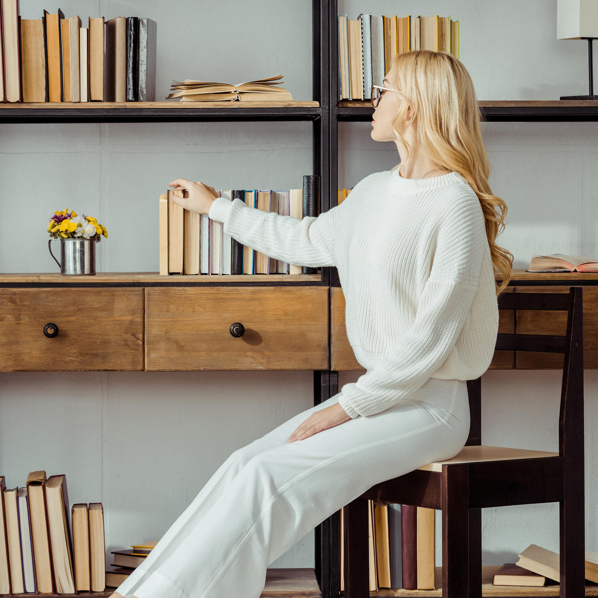 2-DIELNA knižná opora - svetlohnedá, kov/drevo (11.5/17/12.5cm) - Relaxdays