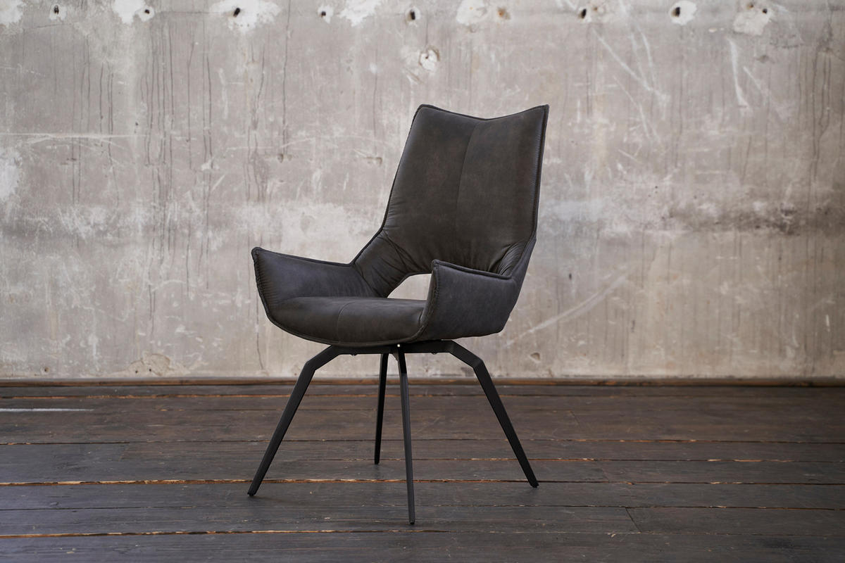 DREHSTUHL SIVO Anthrazit Webstoff - Anthrazit, Textil (57/95/56cm) - KAWOLA