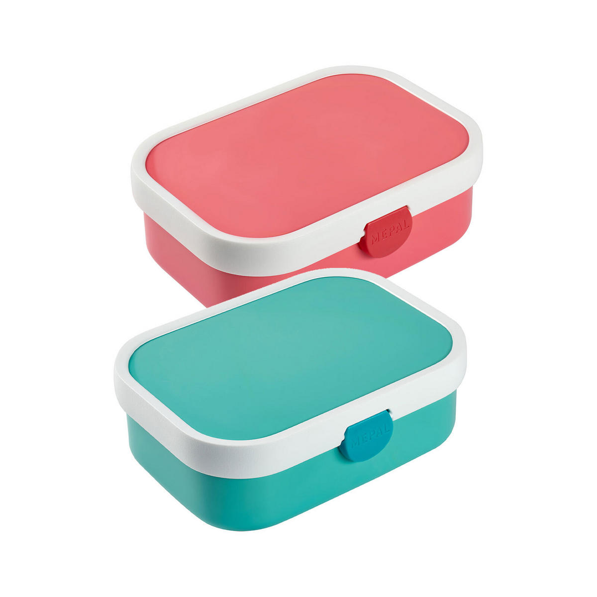 BROTDOSEN MIT EINSATZ Campus Türkis & Pink 700 ml 2er Set - Türkis/Pink, Kunststoff (13.2/6.1/17.8cm) - Mepal