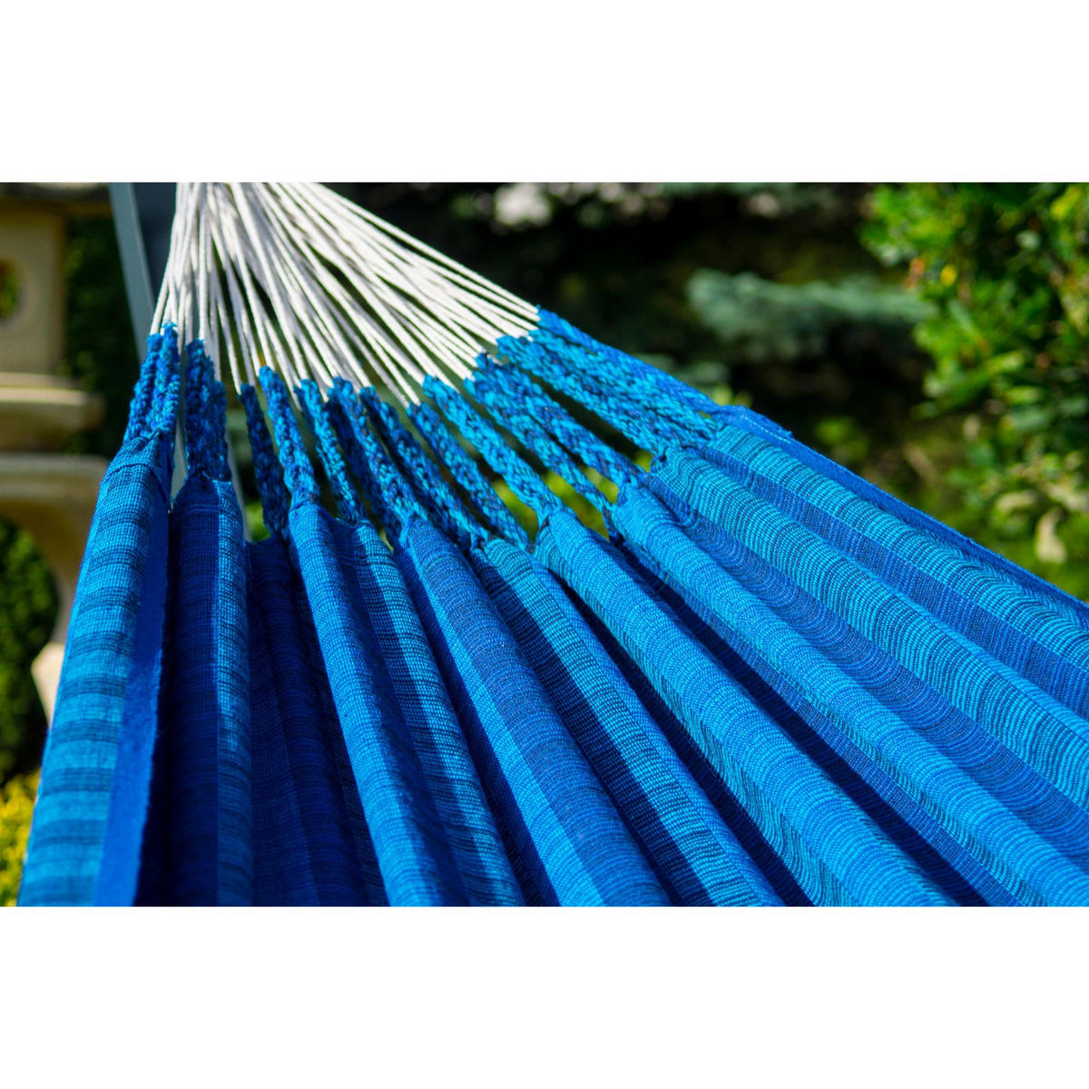 HÄNGEMATTE mit Gestell, 2 Personen, XXL, 200 kg, Metall, Morena Blau, einfache Montage - Blau, Metall (370/130/120cm) - Potenza