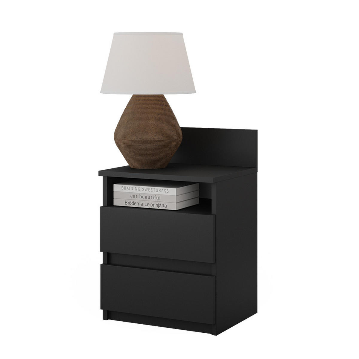 NACHTTISCH Monty Schwarz 39.6 x 59.1 cm - Schwarz, Holzwerkstoff (32.3/59.1/39.6cm) - Vicco