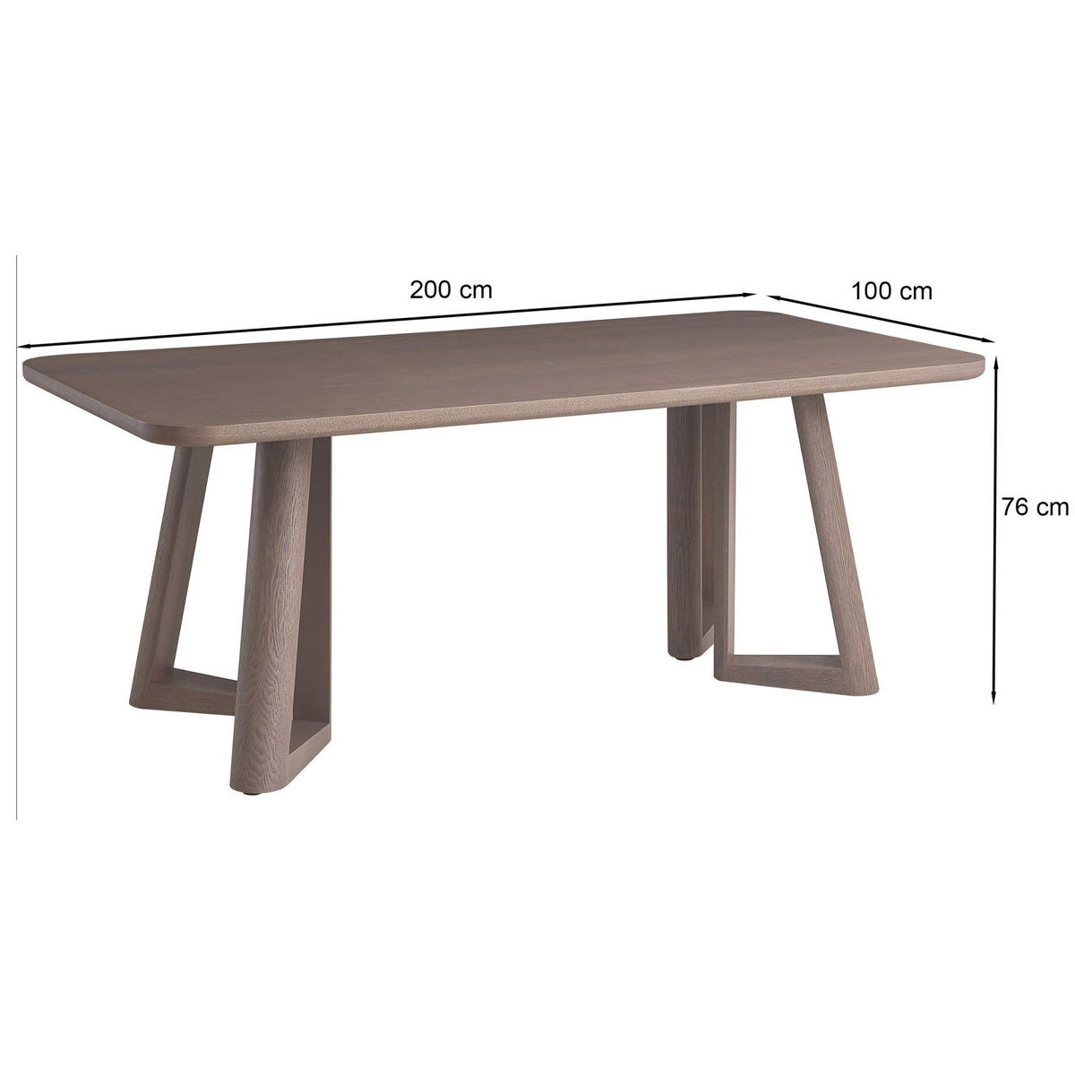 ESSTISCH Alisser Nussbaum-Furnier 200 x 100 cm - Nussbaumfarben, Holzwerkstoff (100/200/76cm) - Selsey