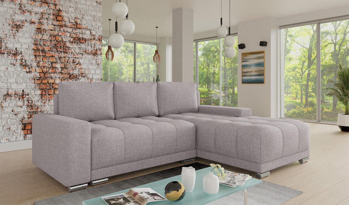 ECKSOFA Pavo - Rosa, Holz/Textil (255/180cm) - Sofnet