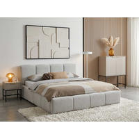 POLSTERBETT Amore Hellgrau 180/200 cm Samt mit Bettkasten - Hellgrau, Textil/Metall (180/200cm) - wonello