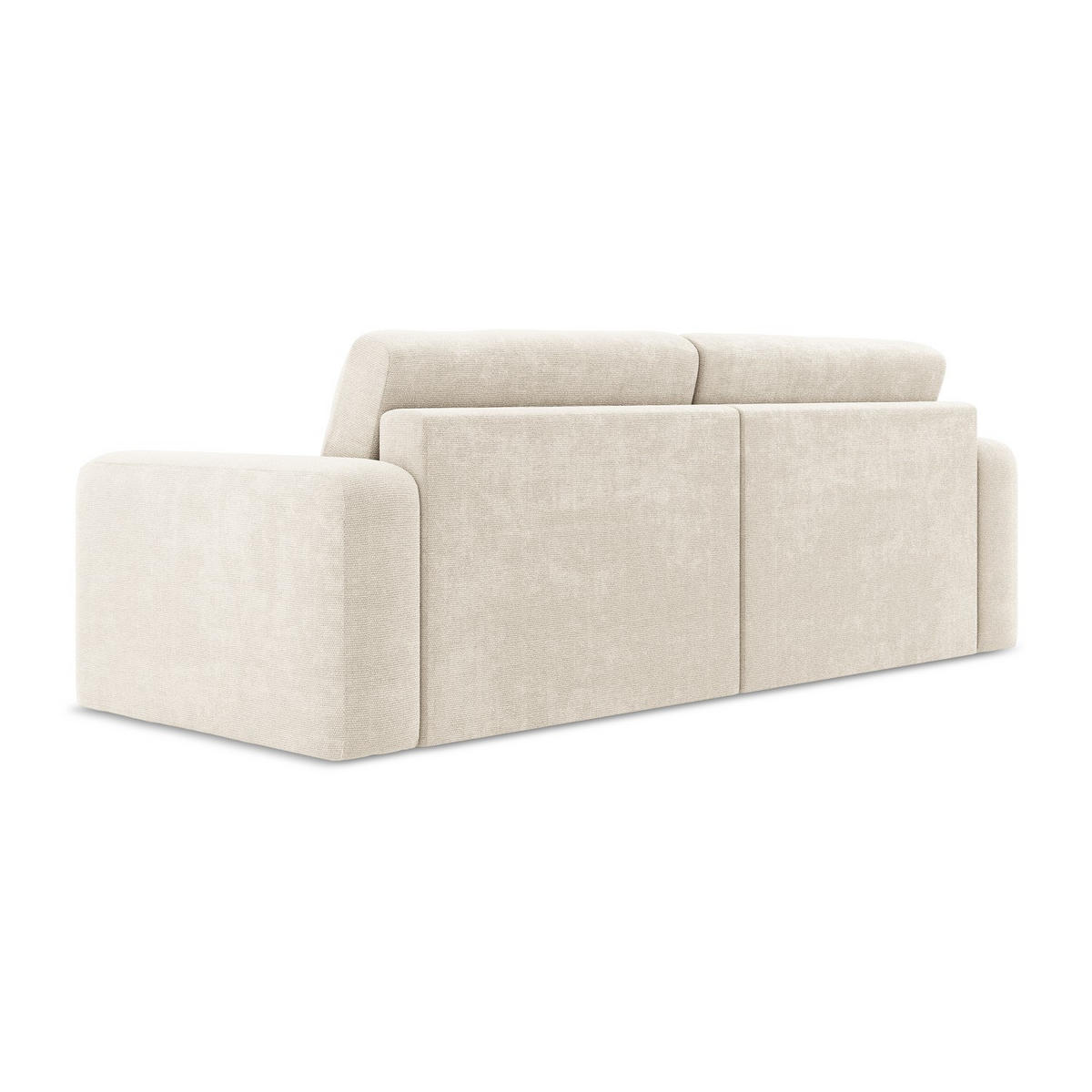 3-SITZER SOFA mit Schlaffunktion Chenille Stoff Beige - Beige/Creme, Kunststoff/Textil (244/79/102cm) - LaMiaSofa