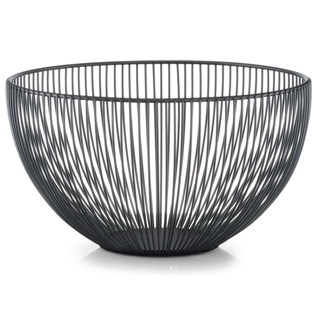 DRAHTSCHALE für Obst Schwarz 25/25/14 cm - Schwarz, Metall (25/14cm) - ZELLER