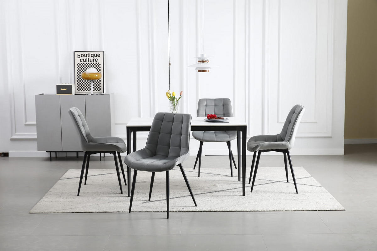 STUHL BARDI 1 Stück, Grün, Schwarz, mit Samtstoff gepolstert - Grün, Holz/Textil (45/82/54cm) - Komodee