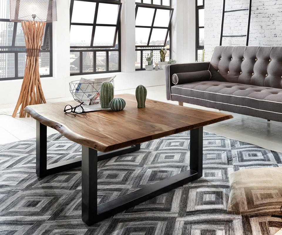 COUCHTISCH NOAH - Schwarz/Braun, Holz/Metall (80/120/40cm) - SAM