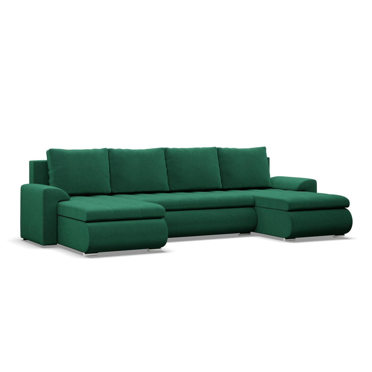 U-SOFA MIT SCHLAFFUNKTION FORESTA, Dunkelgrün - Dunkelgrün, Textil (302/89/159cm)