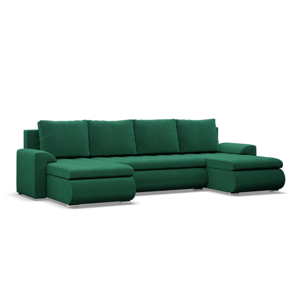 U-SOFA MIT SCHLAFFUNKTION FORESTA, Dunkelgrün - Dunkelgrün, Textil (302/89/159cm)
