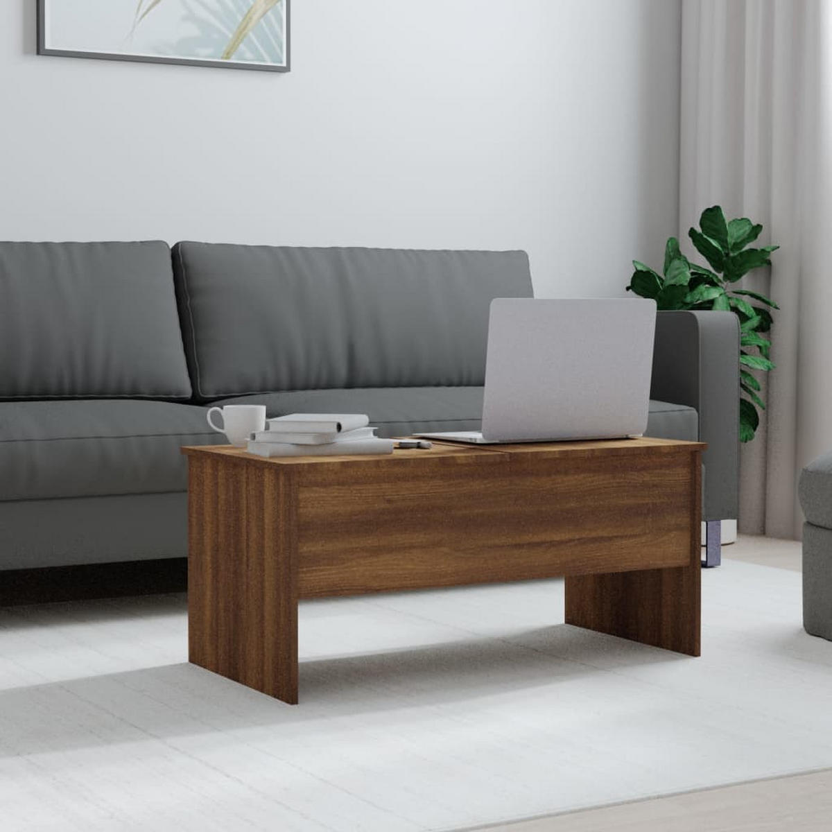 COUCHTISCH Braun Eichen-Optik 102x50,5x46,5 cm Holzwerkstoff - Braun, Holzwerkstoff (102/50.5/46.5cm) - furnicato