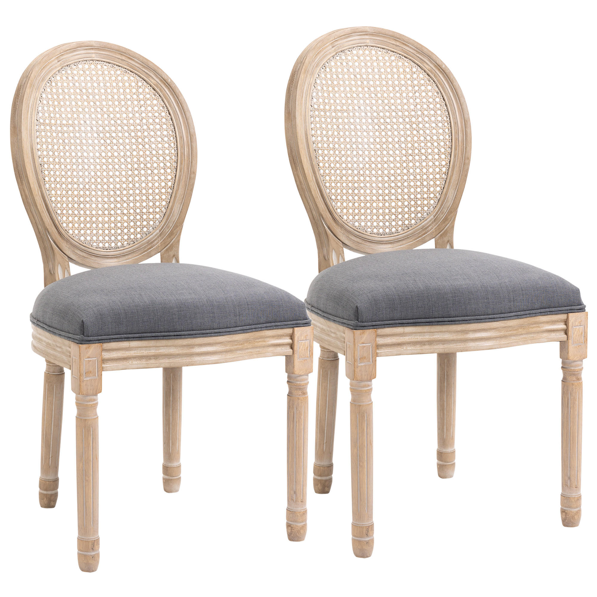 ESSZIMMERSTÜHLE, Polyester, Grau - Grau, Kunststoff (56/96/49cm) - HOMCOM