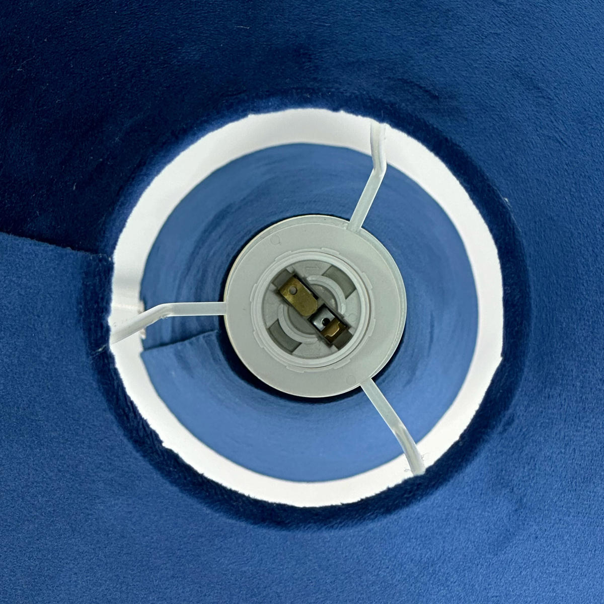 TISCHLAMPE - Dunkelblau, Textil/Metall (30/30/47cm) - Relaxdays