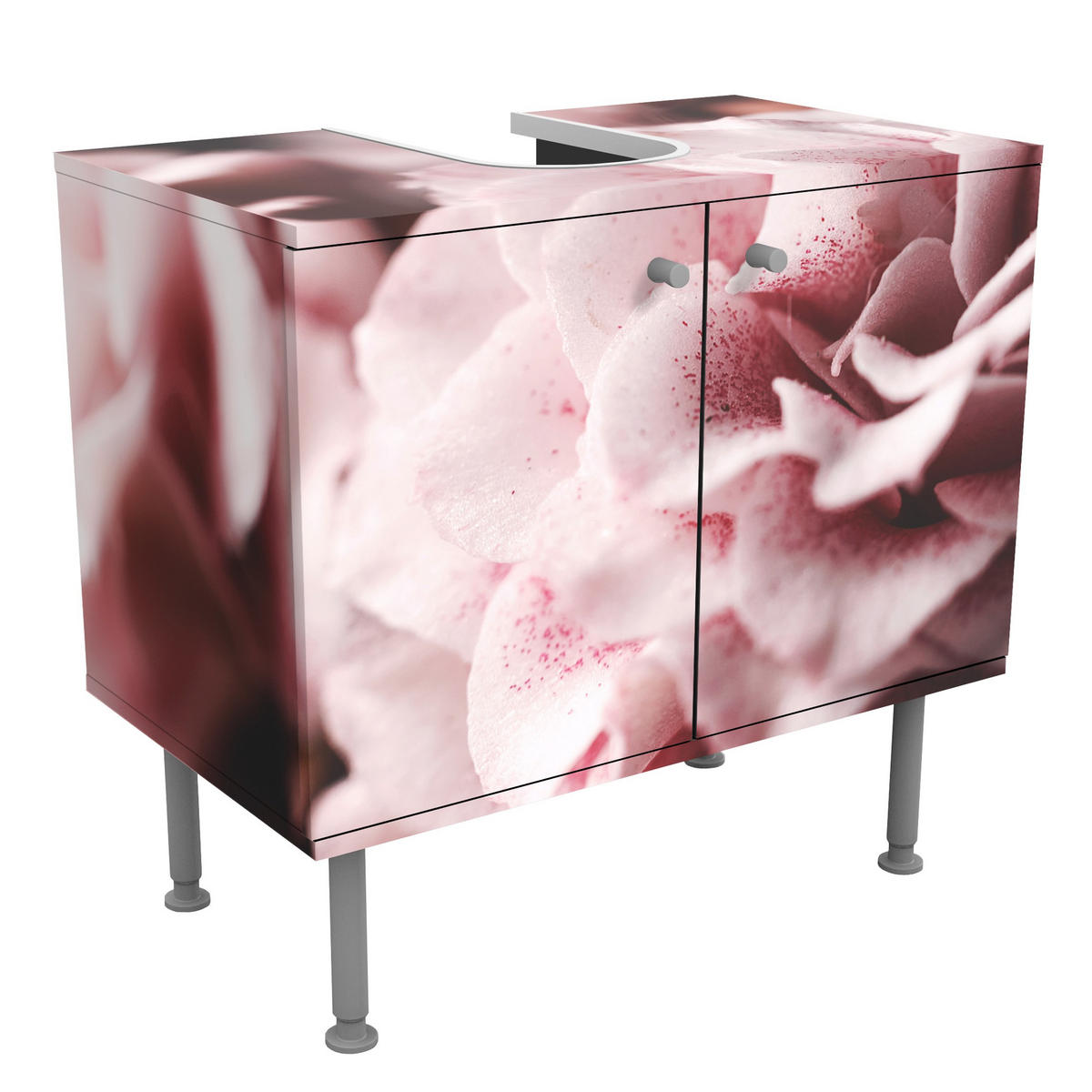 WASCHBECKENUNTERSCHRANK Shabby Rosa Rose Pastell 60/55/35 cm - Rosa, Holzwerkstoff (60/55/35cm) - Bilderwelten