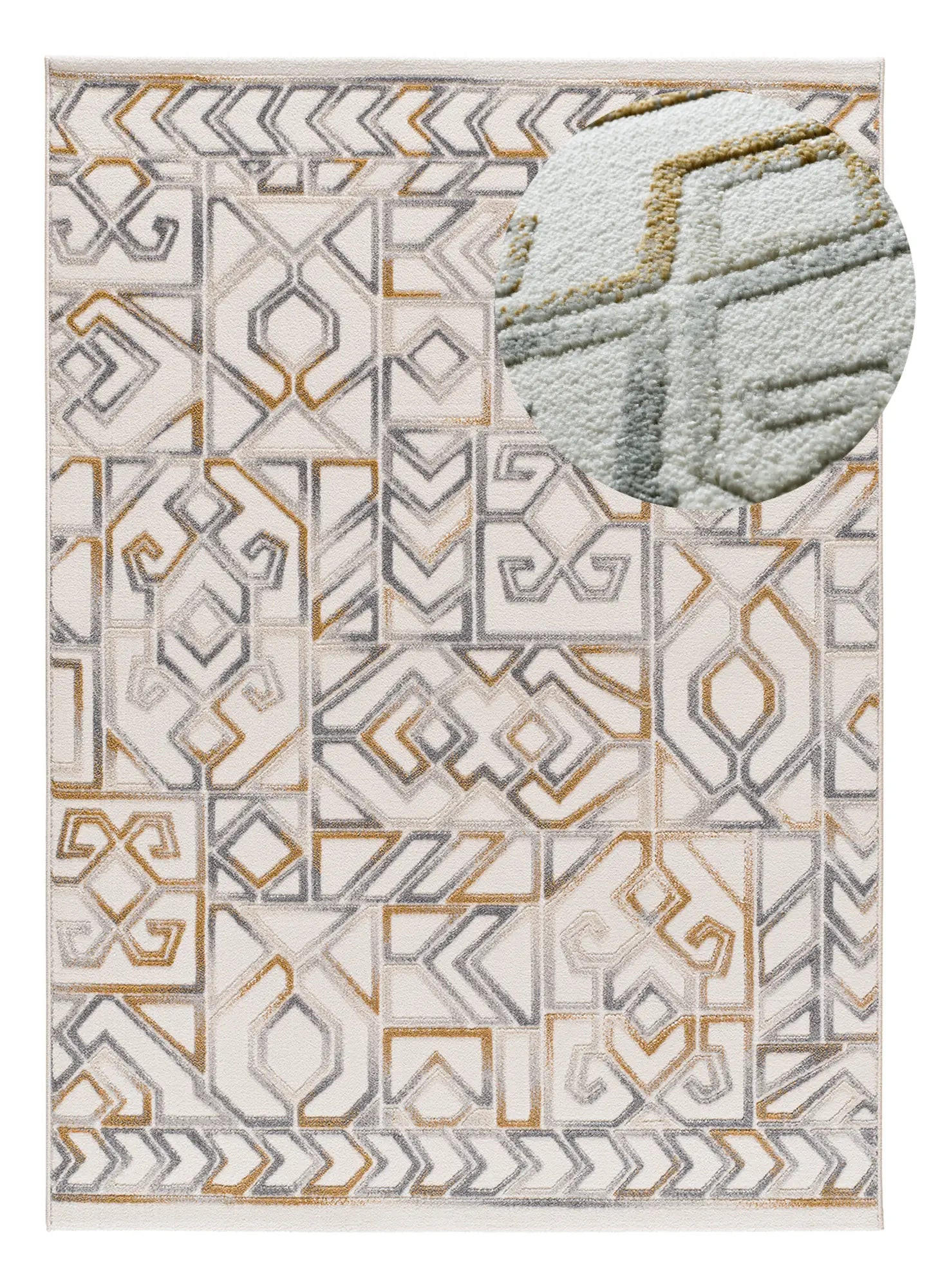 Atticgo Kurzflorteppich Creme, Mehrfarbig 200x290 cm