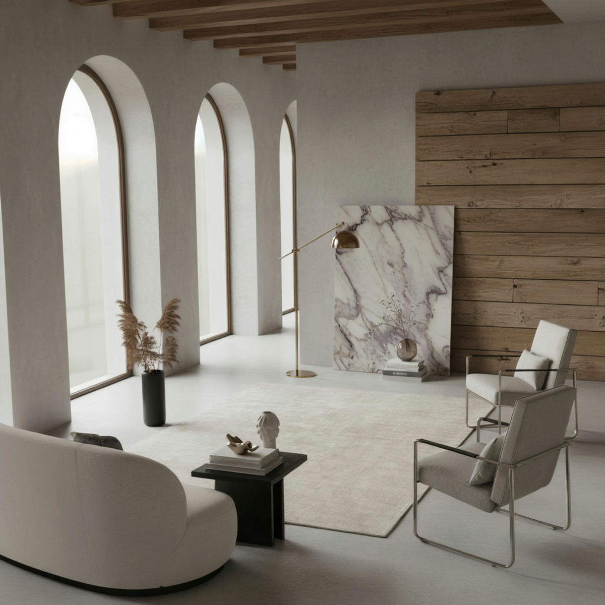 TEPPICH Viskose handgewebt zeitloses Design BARI, Beige-Grau 200x290 cm - Beige, Textil (200/290cm) - KADIMA DESIGN