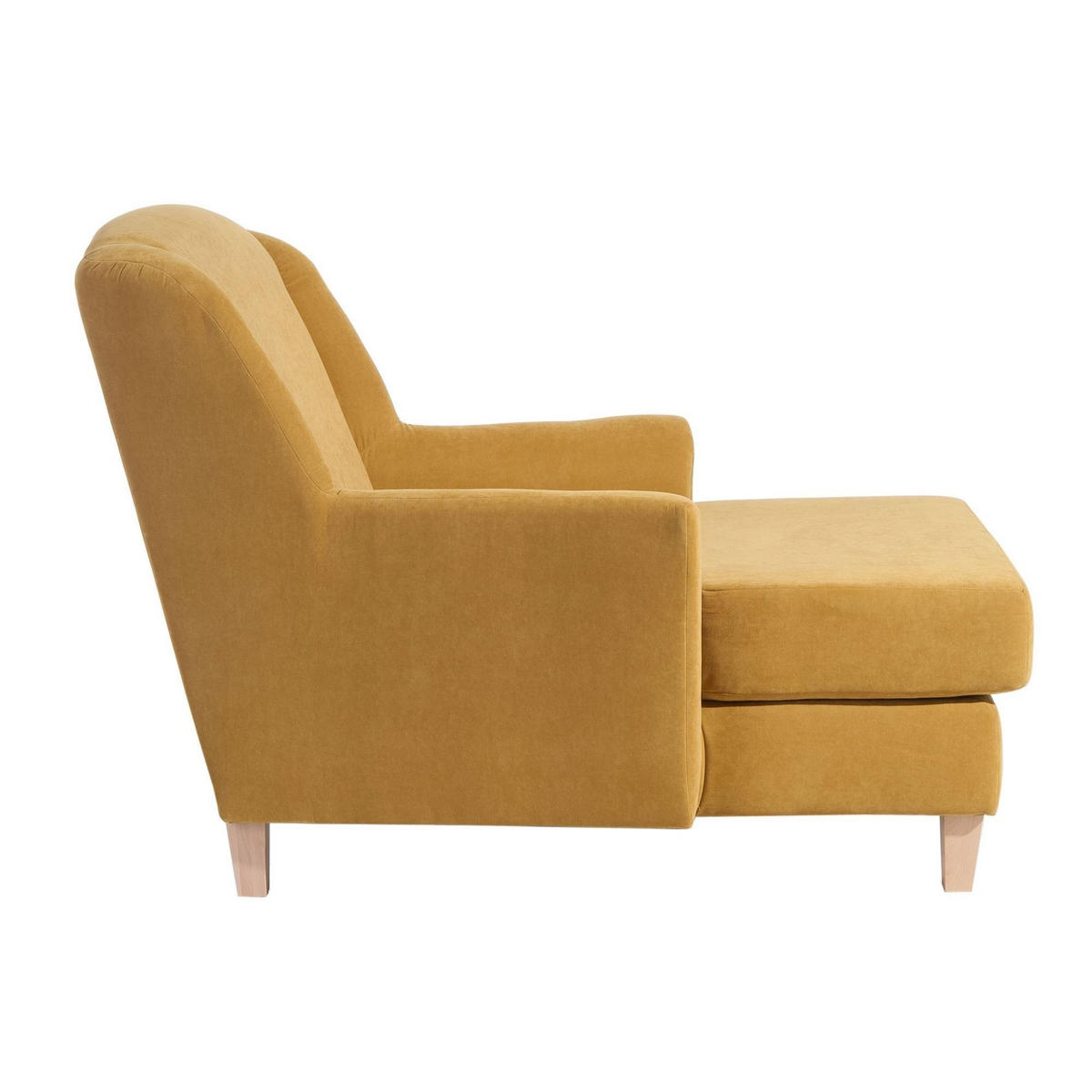 SESSEL XXL Karil Bezug Veloursstoff Buche natur / mais - Gelb, Kunststoff (136/107/142cm) - 58aufmkessel