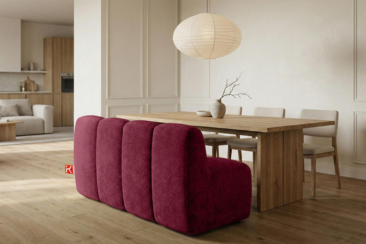 ESSZIMMERBANK BRESCO, Bordeauxrot - Bordeaux, Holz/Holzwerkstoff (163/80/72cm) - KONSIMO®