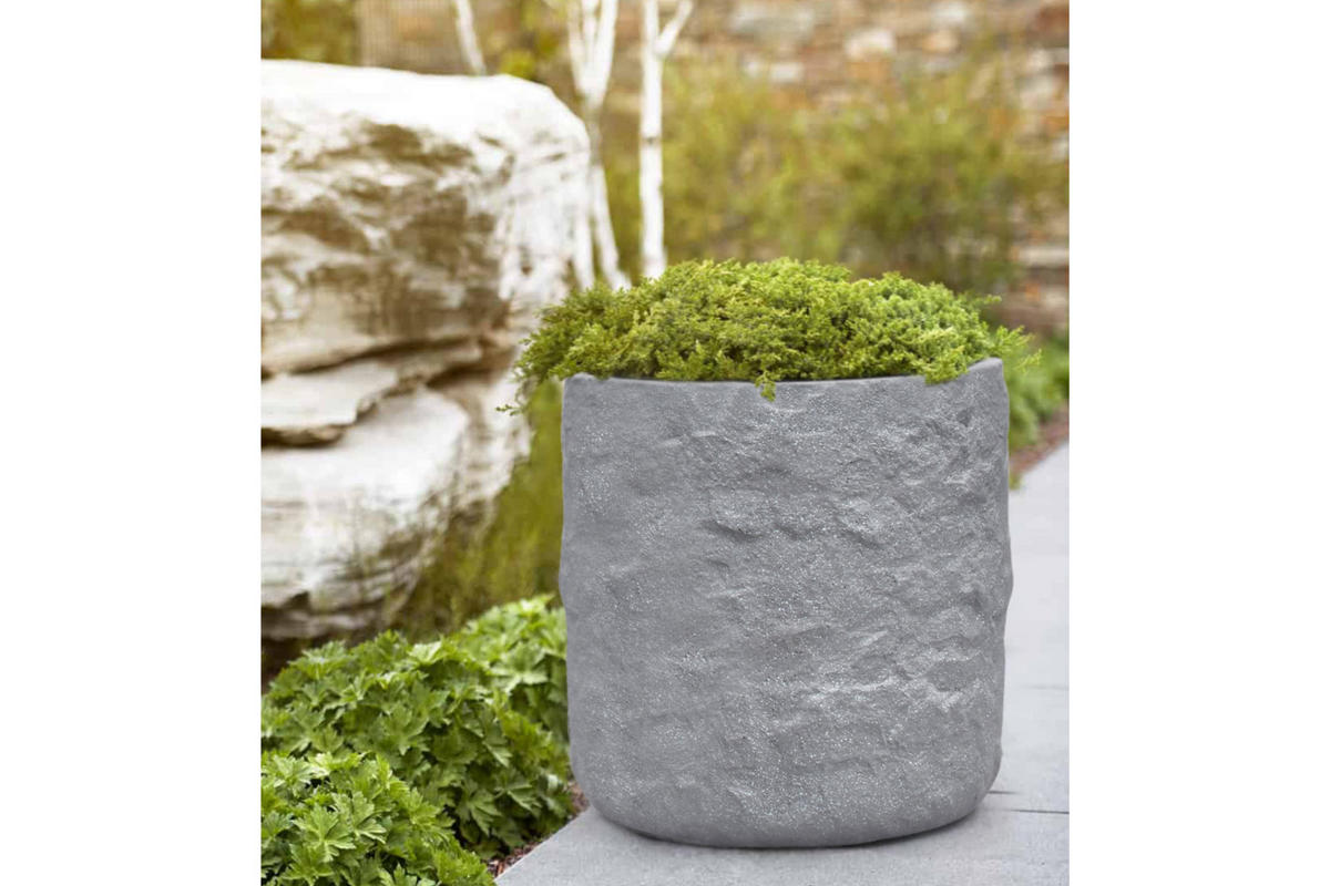 PFLANZKASTEN The Rock 36x33 cm, Grau, Fiberstone - Anthrazit, Kunststoff (36/33/36cm) - dasmöbelwerk