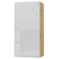 HÄNGESCHRANK Florence W4/45 Eiche Artisan / RAL 9003 signalweiß HG 45 / 32,5 / 96cm - Türanschlag rechts - Weiß Hochglanz/Eiche Artisan, Holz/Holzwerkstoff (45/96/32.5cm) - Feldmann-Wohnen