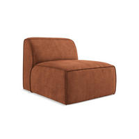 SOFAELEMENT Chenille Stoff Orange - Terracotta/Schwarz, Holzwerkstoff/Kunststoff (80/70/102cm) - Makamii