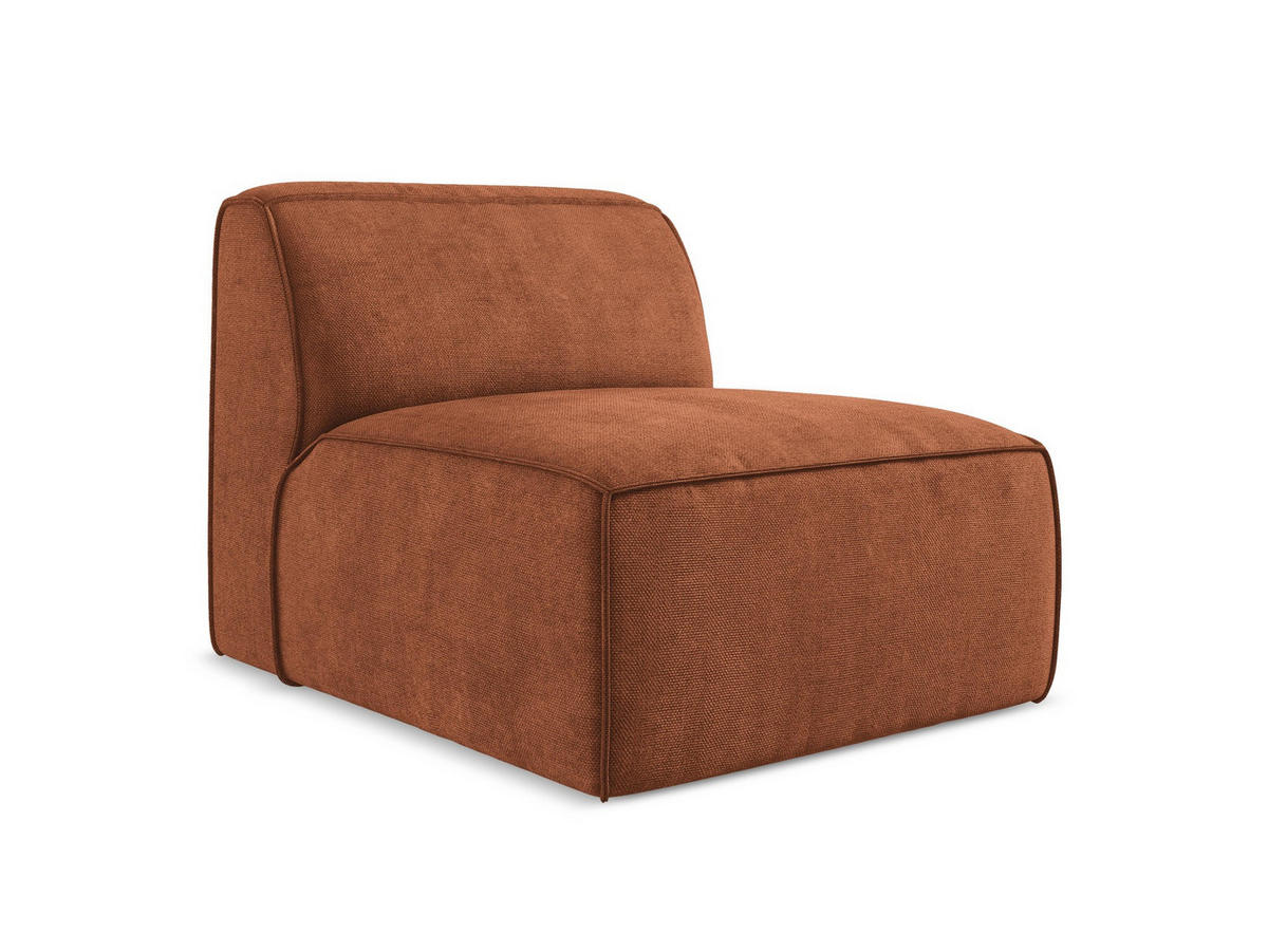 SOFAELEMENT Chenille Stoff Orange - Terracotta/Schwarz, Holzwerkstoff/Kunststoff (80/70/102cm) - Makamii