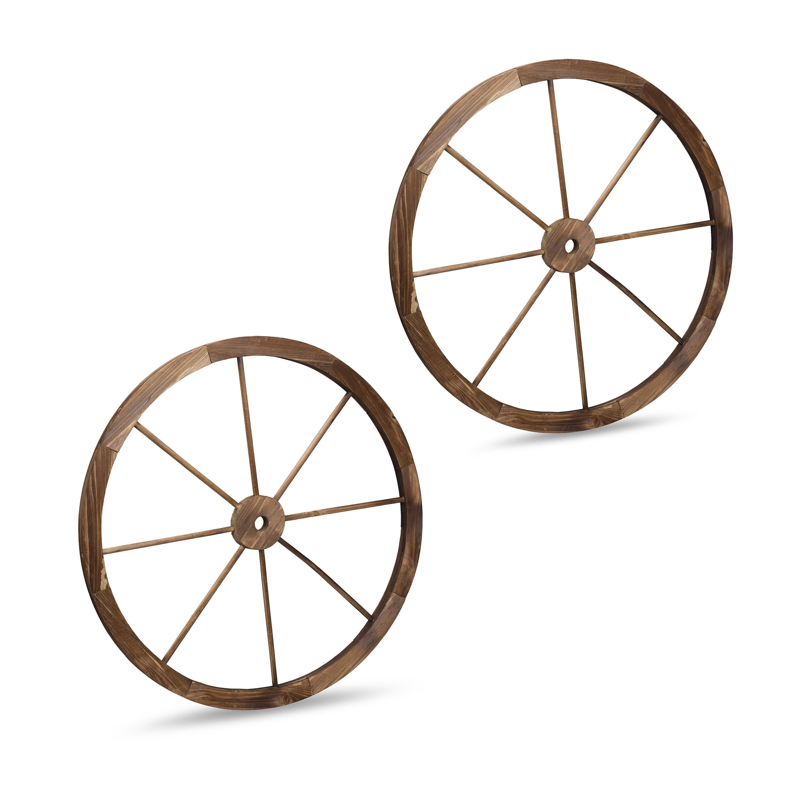 2XWAGENRAD - Braun, Holz (75/75/3cm) - Relaxdays