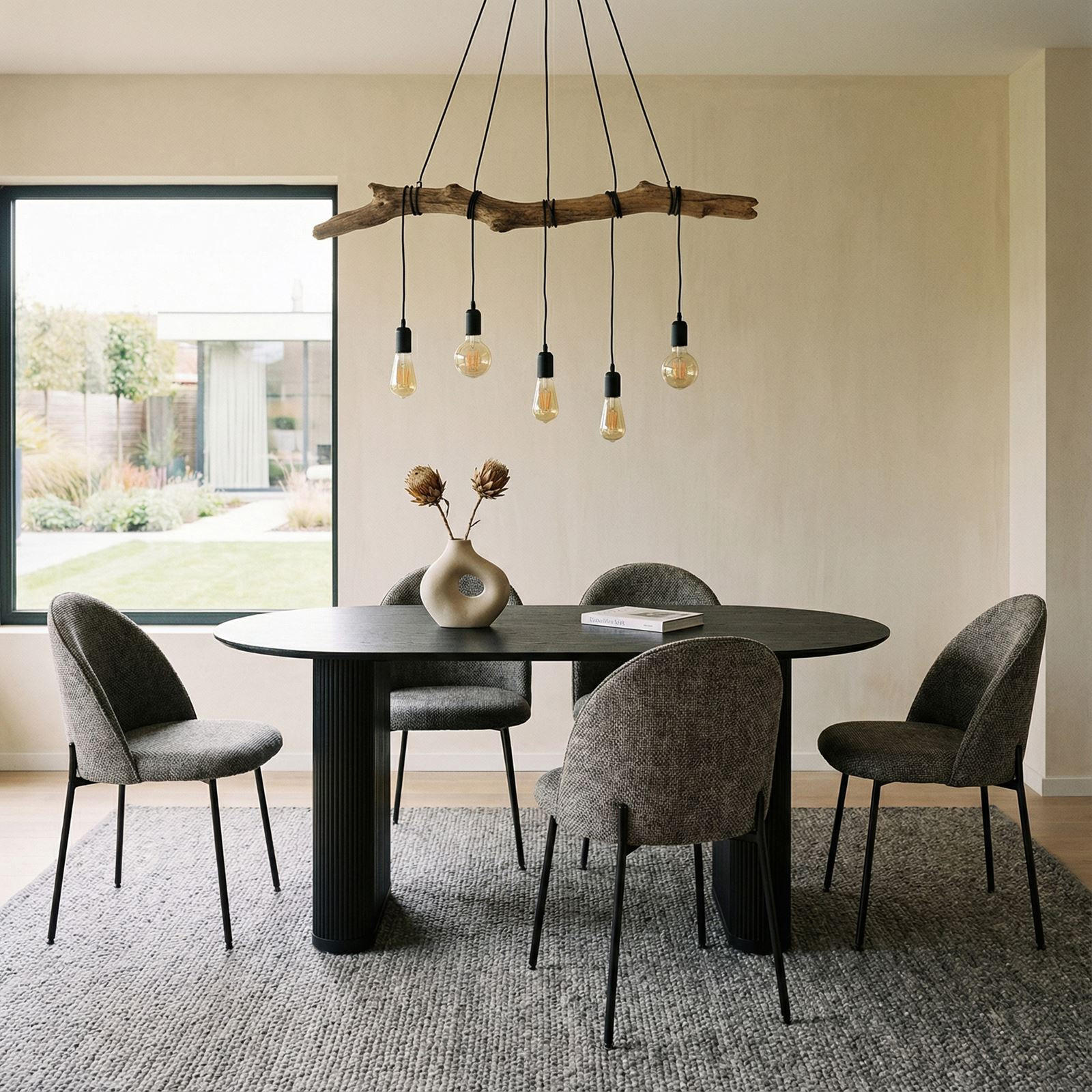 ESSGRUPPE MAXIM - Schwarz, Metall (160/76/90cm) - IDIMEX