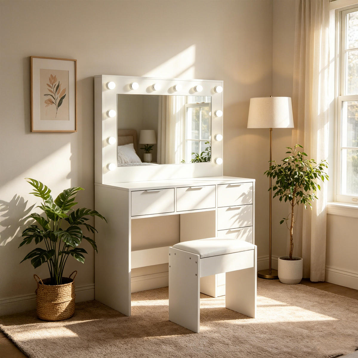 VĂ rugăm să indicați culoarea - alb, compozit lemnos (105/140/40cm) - Relaxdays