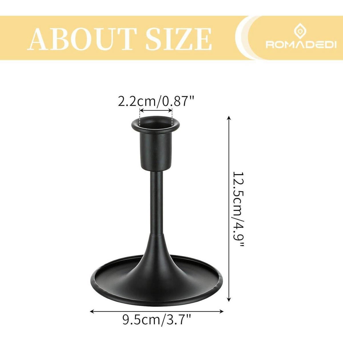 KERZENSTÄNDER 2er Set Metall Schwarz 12.5 cm - Schwarz, Metall (5/5/10cm)