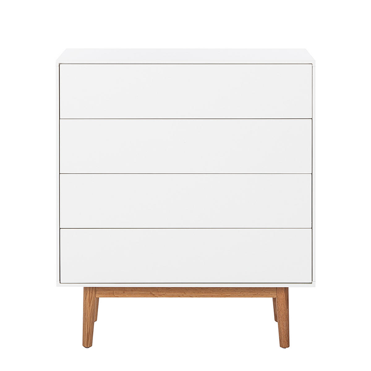 KOMMODE - Eichefarben/Weiß, Eichenholz/Holz (80/90/45cm) - home24