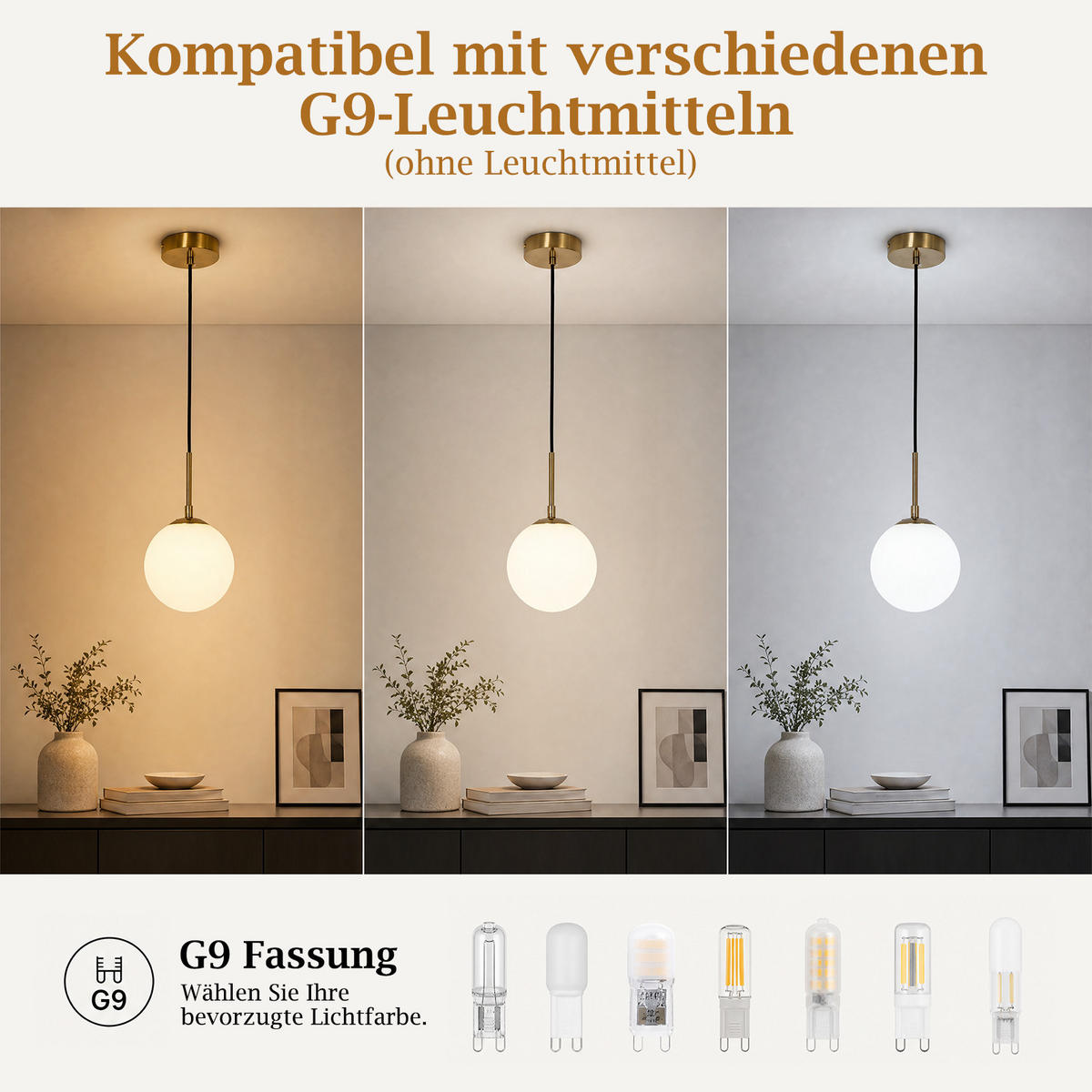 PENDELLEUCHTE Myrith 15/15/150 cm - Goldfarben/Weiß, Glas/Metall (15/15/150cm) - ZMH